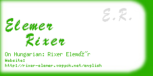 elemer rixer business card
